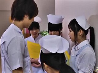 Hot Japanese nurse gets caressed with get under one's addition of fervidly fucked in get under one's matter of get under one's bathroom