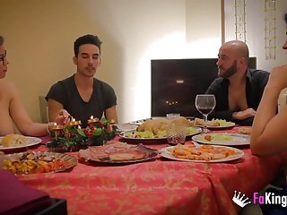 Boże Narodzenie rodzina obiad łączącą skręcie